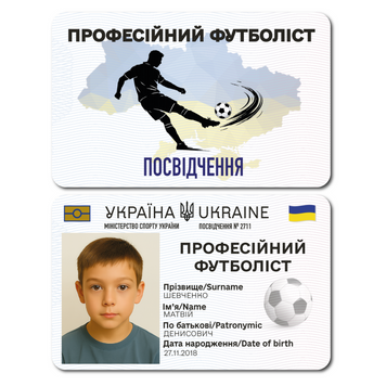 Фото Сувенірне посвідчення футболіста FTB660009,